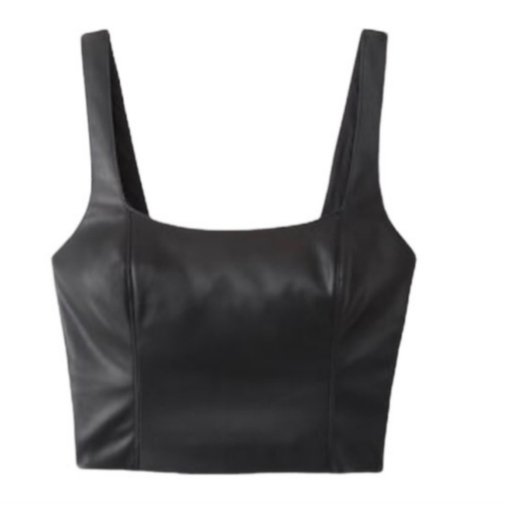 Abercrombie & Fitch Vegan Leather Corset Top
